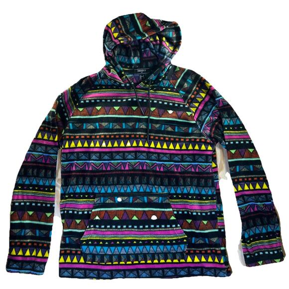 Forever 21 Other - Men's Forever 21 Fleece Pullover Hoodie Aztec Print Size Large Multicolor